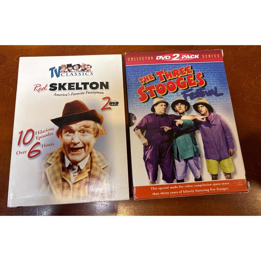 Lot of 2 TV Classic Comedy DVD Sets with 1 Red Skelton & 1 The Three Stooges Set